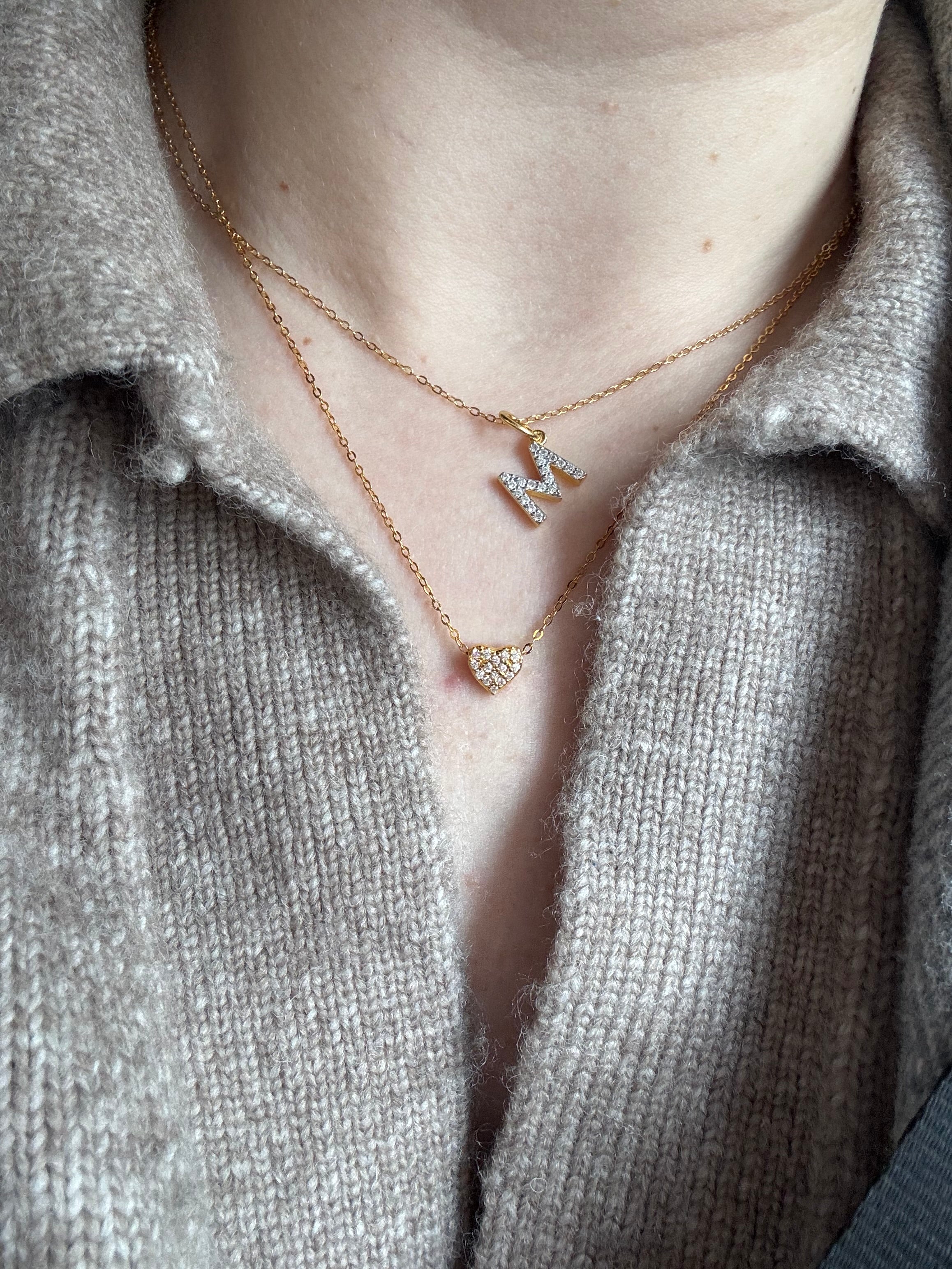 Charm lettera - Pavé