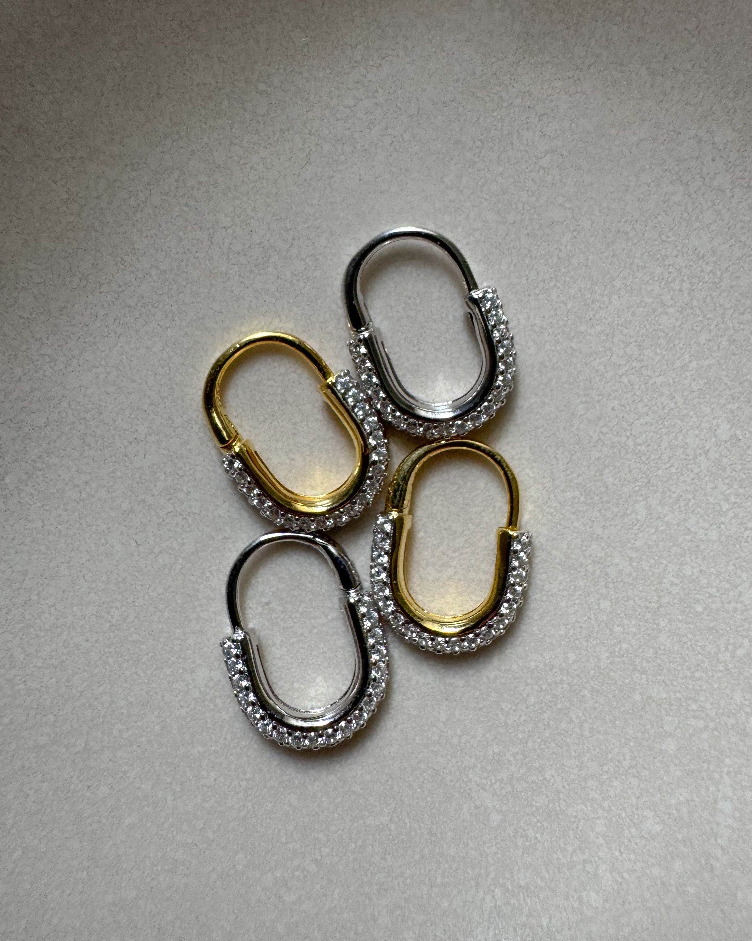 Oval Pavé Earrings